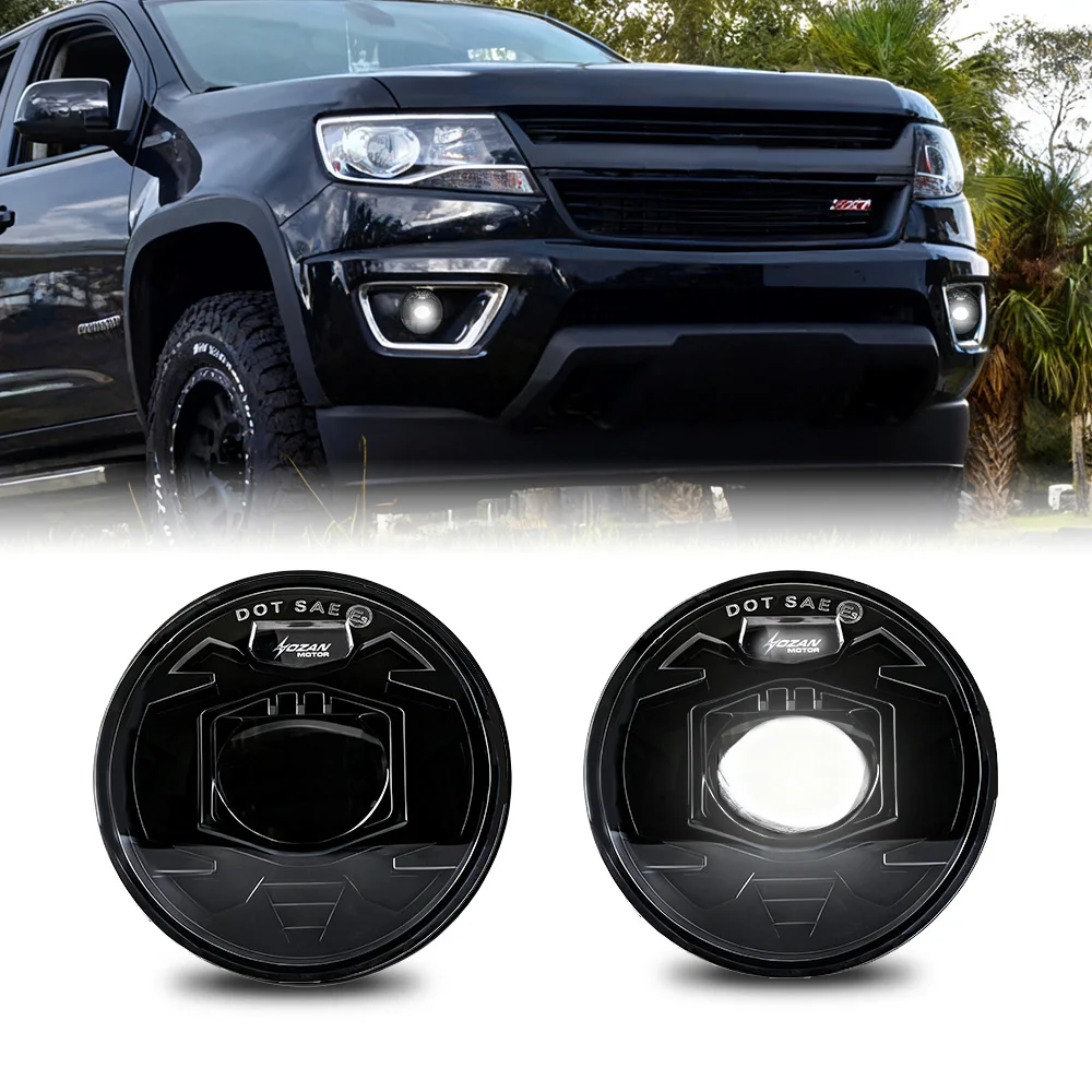 

4 Inch Round White LED Fog Lights Assembly Kit Compatible with 2007-2013 Chevrolet Avalanche Suburban, GMC Acadia Canyon Sierra,