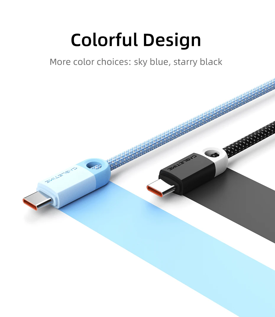 CABLETIME USB A auf USB C Kabel 6A Super Ladung Telefon Kabel Für Huawei Mate 60 Honor 100 W/88 W XIAOMI Schnelle Ladekabel – Detail 11