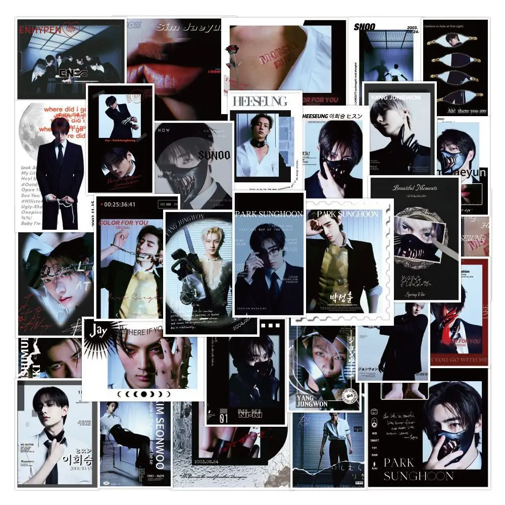 30 قطعة مجموعة فريق موسيقى البوب الكورية الجديدة kpop HEESEUNG JAY JAKE SUNGHOON JUNGWON NI-KI ملصقات حقيبة ظهر للحفلات بالجملة #3