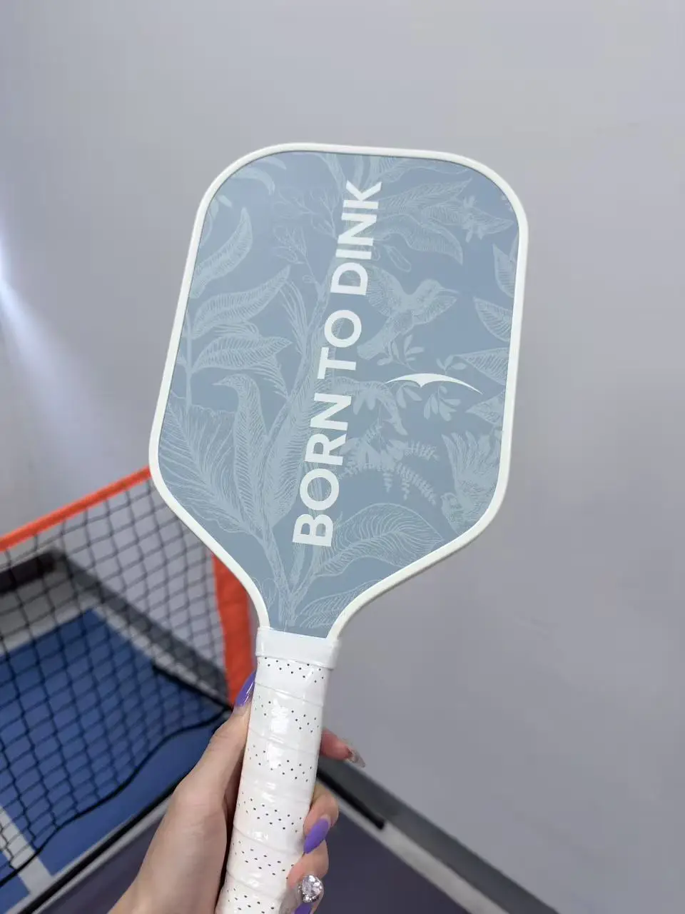 Custom Glass Fiber Pickleball Paddles 13mm Max Grip Series Blue Printed Outdoor Sports Pickleball Rackets Factory Wholesale Hot
