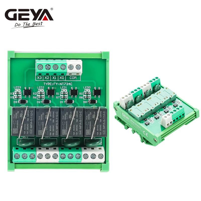 Geya 8 Kanaals Interface Relais Module 12Vacdc 24Vacdc Din Rail Panel Mount Voor Automatisering Plc Board