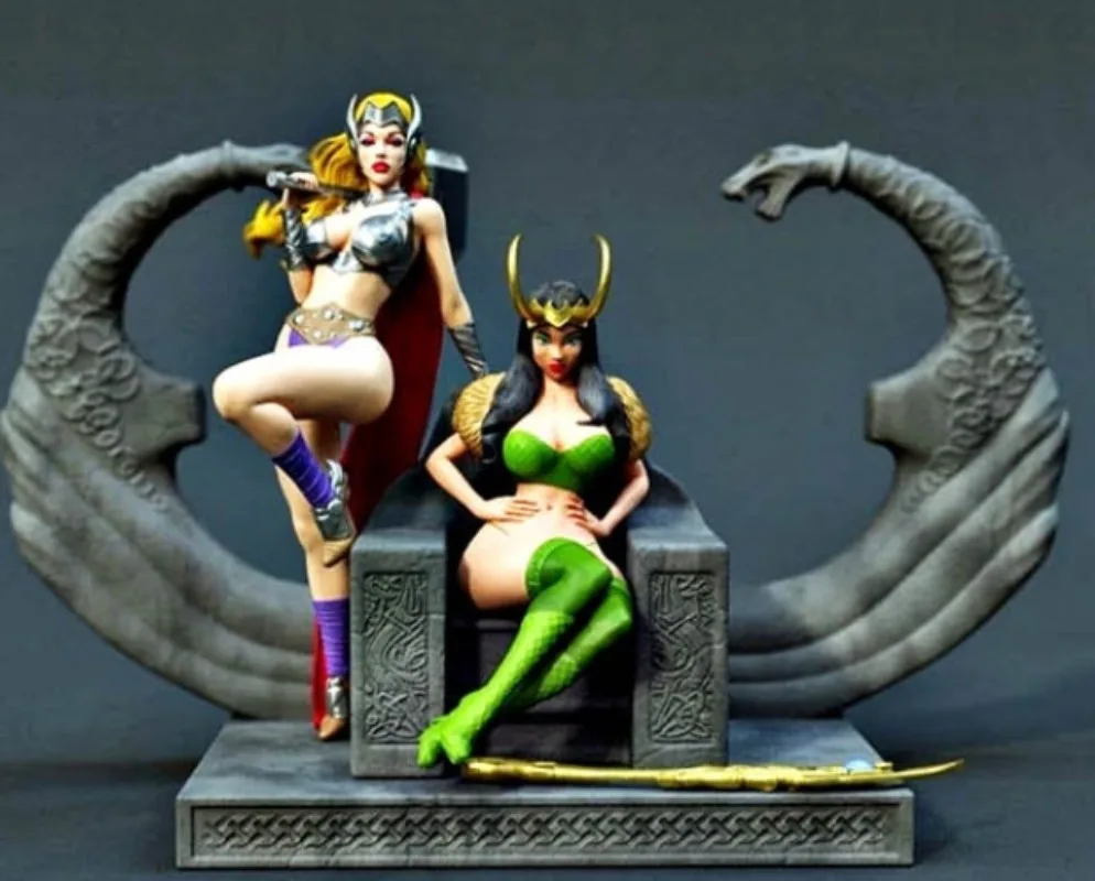 1/24 Scale Resin Figure Assembled Model Kit Fantasy Hobby Diorama Beauty Warrior Statue Unassembled and Unpainted Free Shipping