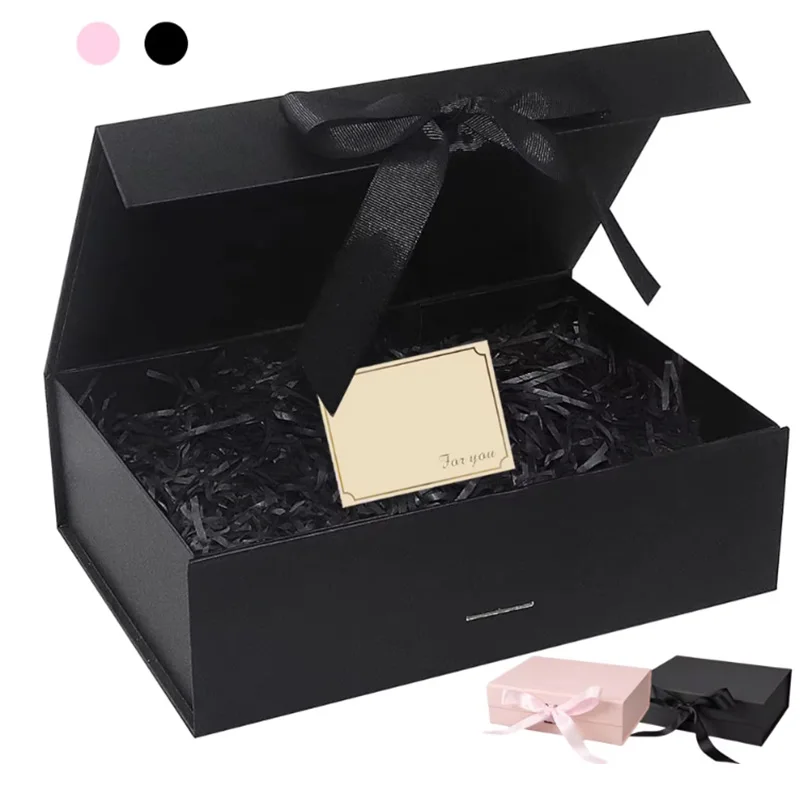 Valentine's Day High-grade Magnetic Gift Box Raffia With Covered Ribbon Greeting Card Gift Packing Box Gift Decorative Gift Box