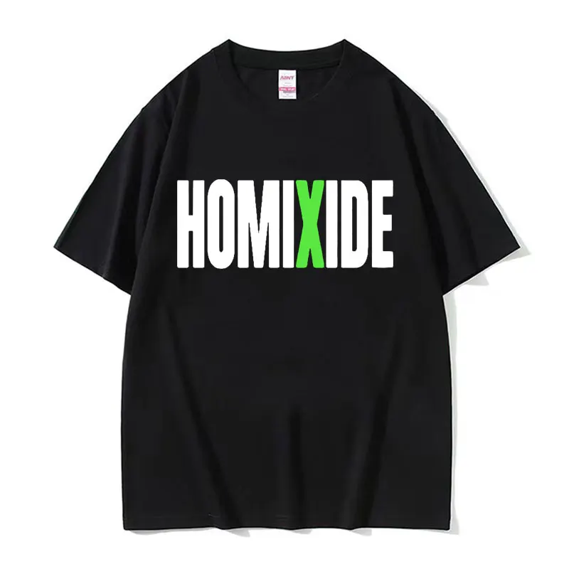 Rapper HOMIXIDE Graphic Print Tee Shirt Unisex Fashion Hip Hop Style T Shirt Men's Casual Cotton Oversized Short Sleeve T-shirts