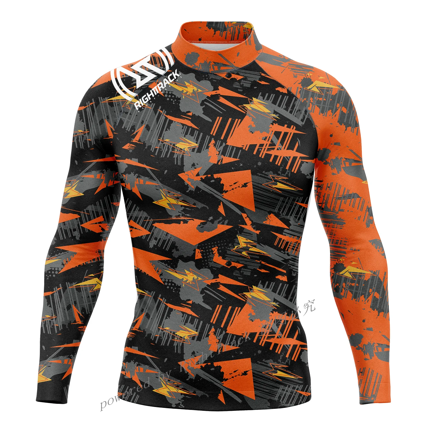 Hot Men\'s Surfing Shirt Energetic Camo Style Lycra Rashguard RIGHTTRACK For Surf Sportswear Beach UV Swimwear UPF50+ Clothes