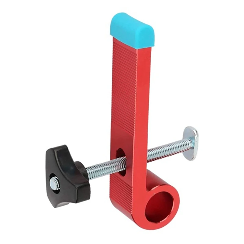 T-Shaped Wooden Clip Aluminum Alloy T-Shaped Wooden Clip Red Chute Track Limiter Carpentry Positioning Limiter-B Red