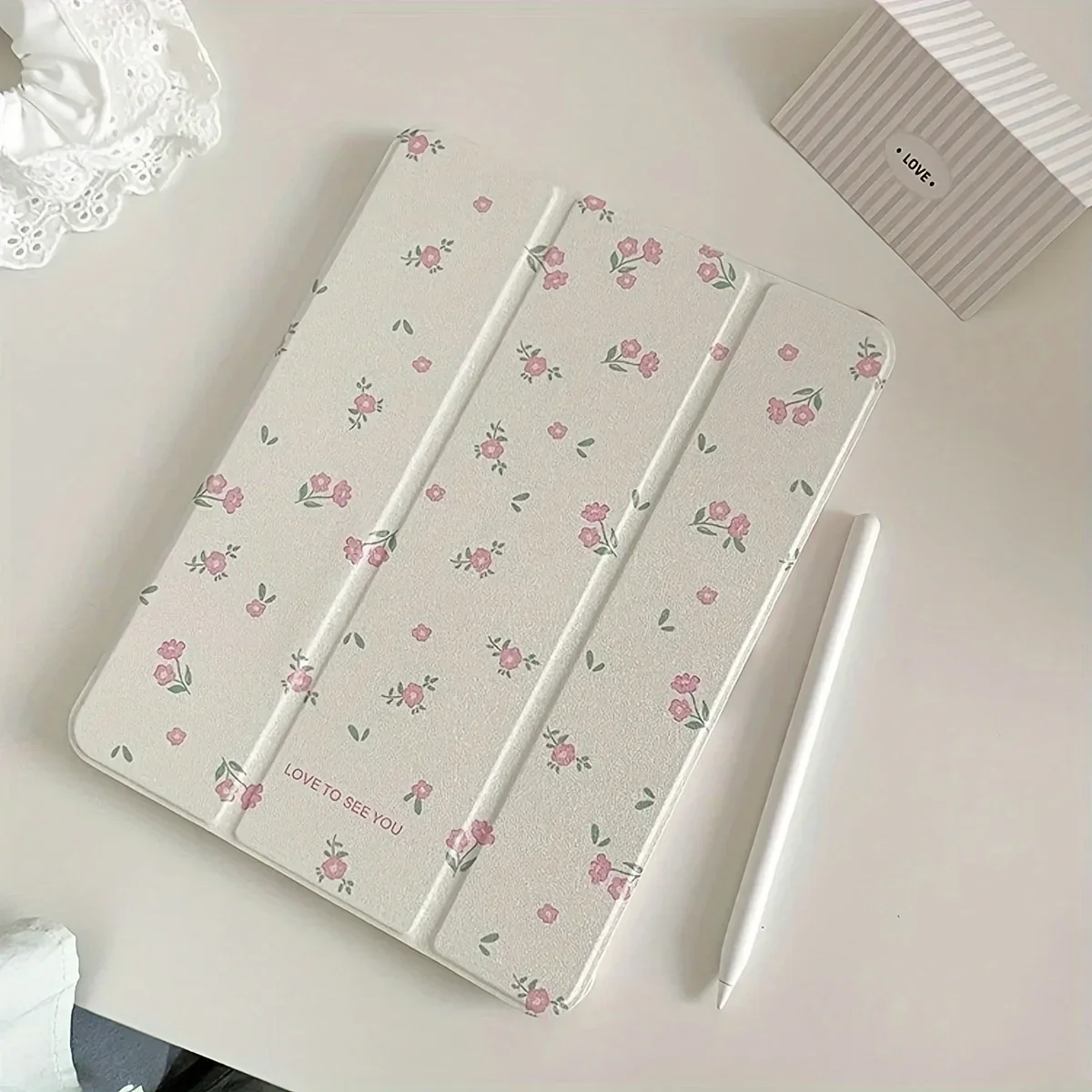 5th 6th Pro 11 Tri-fold Stand Protective Cover,Tablet Case for Apple iPad 10.9 inch 10th Generation,Floral Pattern iPad Cases