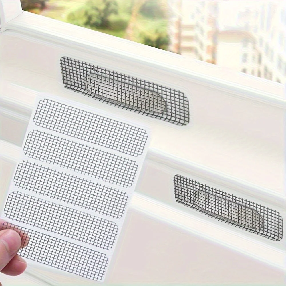50pcs Drainage Anti-Mosquito Stickers Screen, Window Mosquito Net, Embroidered Fabric Stickers, Mosquito Repellent Stickers,