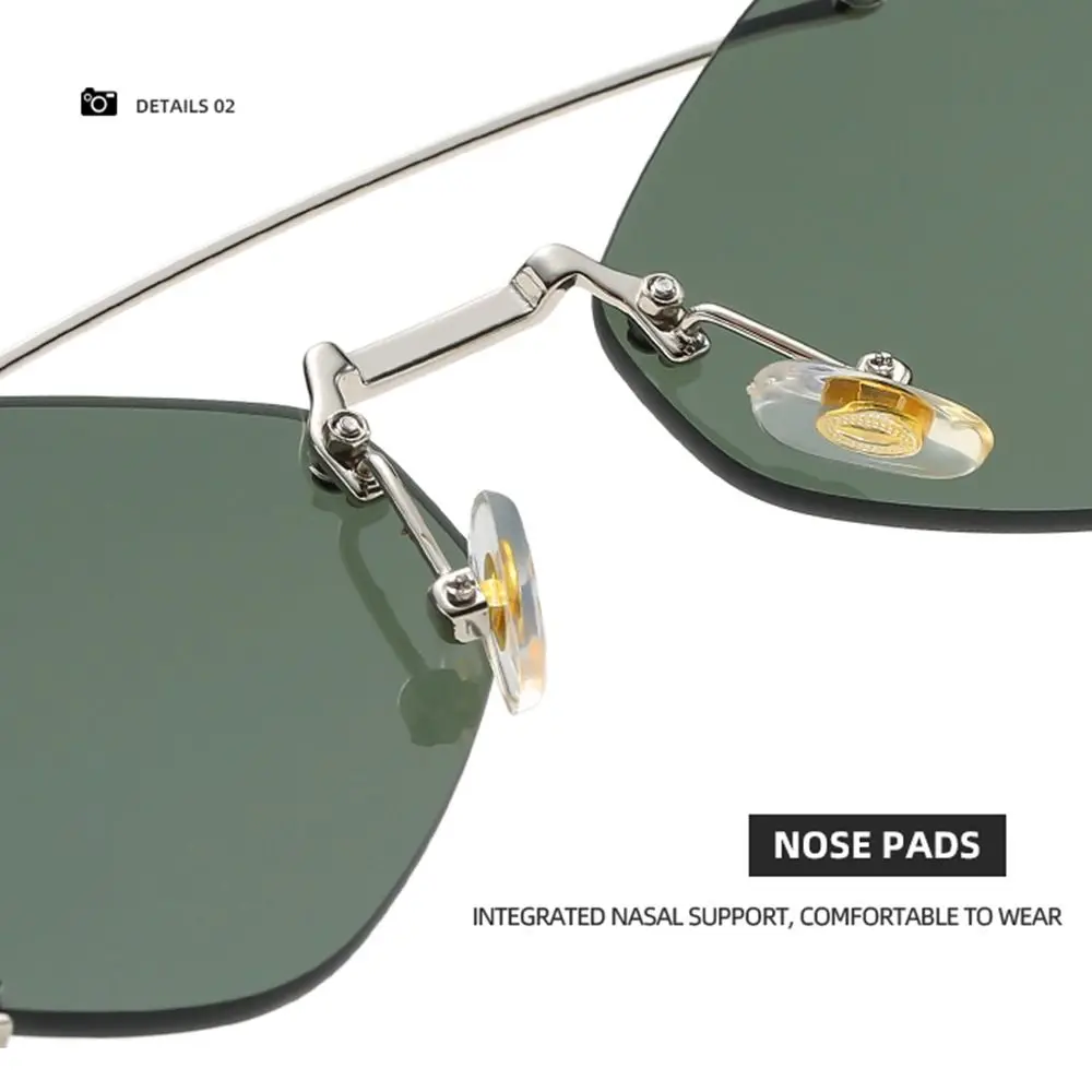 

Fashion UV400 Protection Hexagon Sunglasses Retro Trendy Rimless Sun Glasses Eyewear Beach/Travel/Streetwear