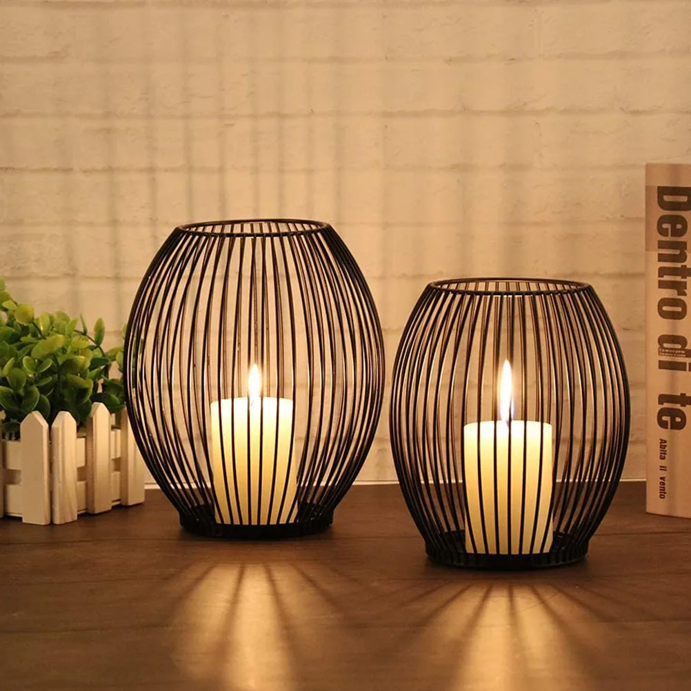 

Rustic Iron leholder Home Decor Bedroom Living Room Furniture Match Portable Lantern Style C St