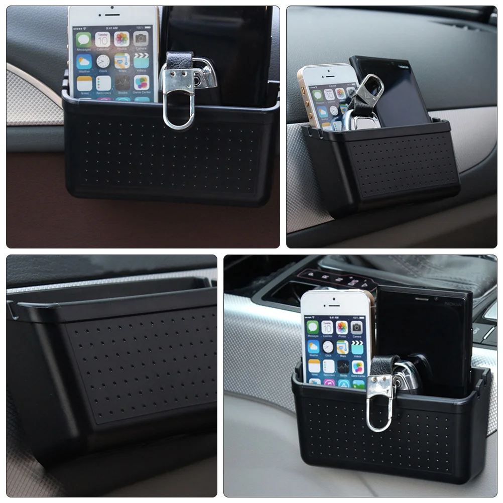 

Car Storage Box ABS Durable Multifunctional Organizer Phone Holder Key Ticket Container Car Storage Organizer Sundries Case