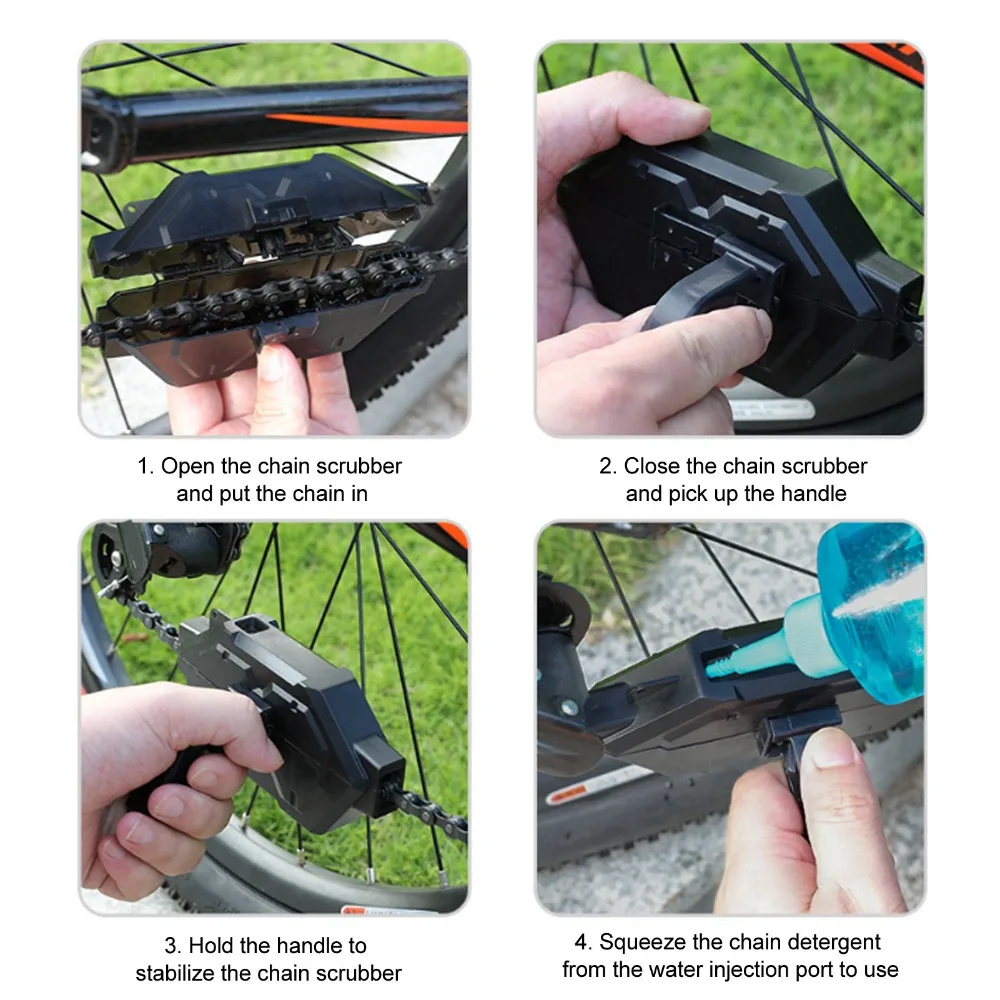 Limpia cadenas de bicicleta ABS – Herramienta negra para taller