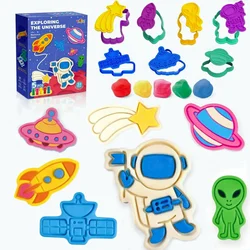 Yeahbo Juguetes Plastilina Niños 2 3 4 5 6 Años Moldes Plastilina Astronauta, Accesorios Plastilina Juguetes con 5 Plastilina 7 Herramientas Plastilina, Plastilina Regalo Niño 2-6 Años Cumpleaño