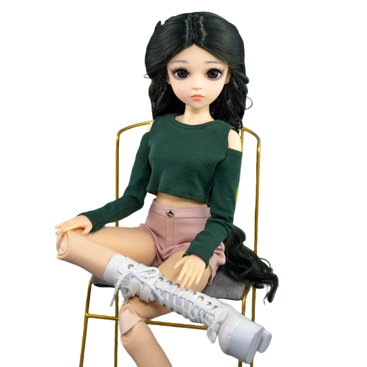 YUTOTUE 24 inch Height Girl Doll 18 Joints Body Doll Removable Outfits Wigs Lifelike BJD