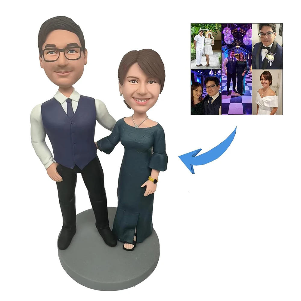 

MEJELE Custom Couple Bobblehead,Personalized Couple Bobblehead Based On Your Photos for Anniversary