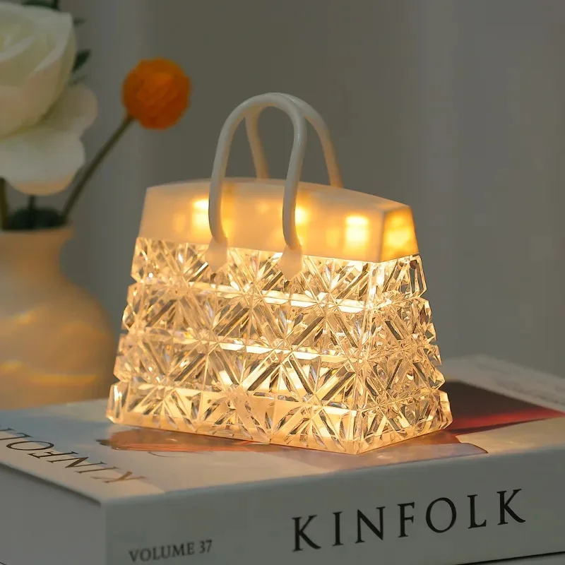 Creative Crystal Bag Night Light – Bedside Lamp, Ambient Mood Light, Birthday Gift for Bestie, Desktop Decorative Ornament