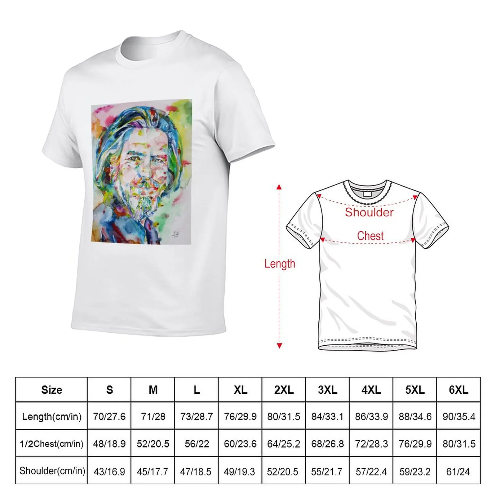 New ALAN WATTS - watercolor portrait.8 T-Shirt boys t shirts t-shirts man boys white t shirts Tee shirt mens t shirts