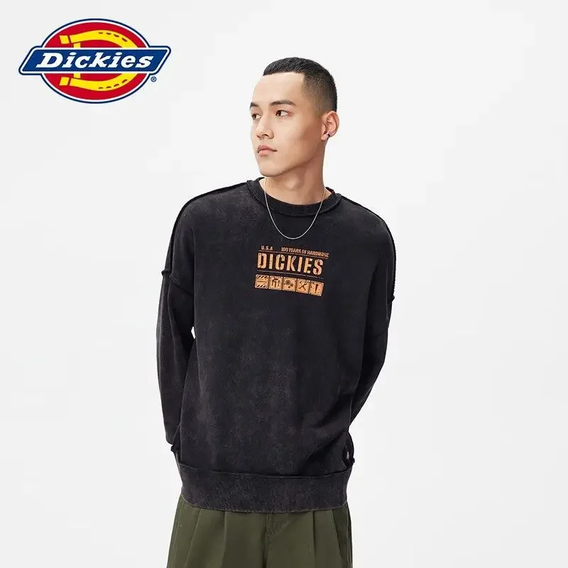 Dickies Relaxed Fit Crewneck Sweatshirt Graphic Logo Unisex Couple Terry Top