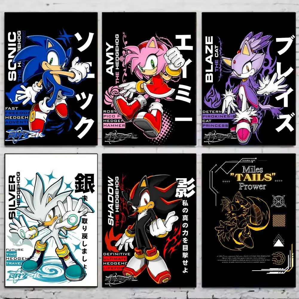 Image of Hot Game S-sonic Poster Vintage Wandkunst Ästhetische Raumdekoration Druck Wohnzimmer Schlafzimmer Heimdekoration