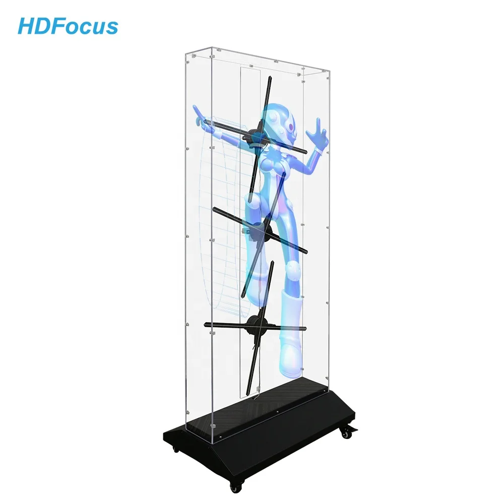 High Quality 3d Holographic Display 3*1 3*3 100cm Led Hologram Fan Synchronized Advertise Machine Hologram Equipment Led Fan