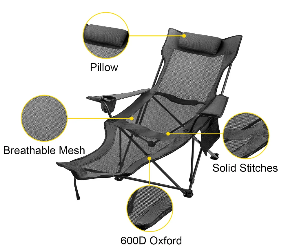 Outdoor Folding Chair Lunch Break Bed Portable Backrest Fishing Armchair Stool Beach Deckchair Semi Recliner Beach Lounge Chair