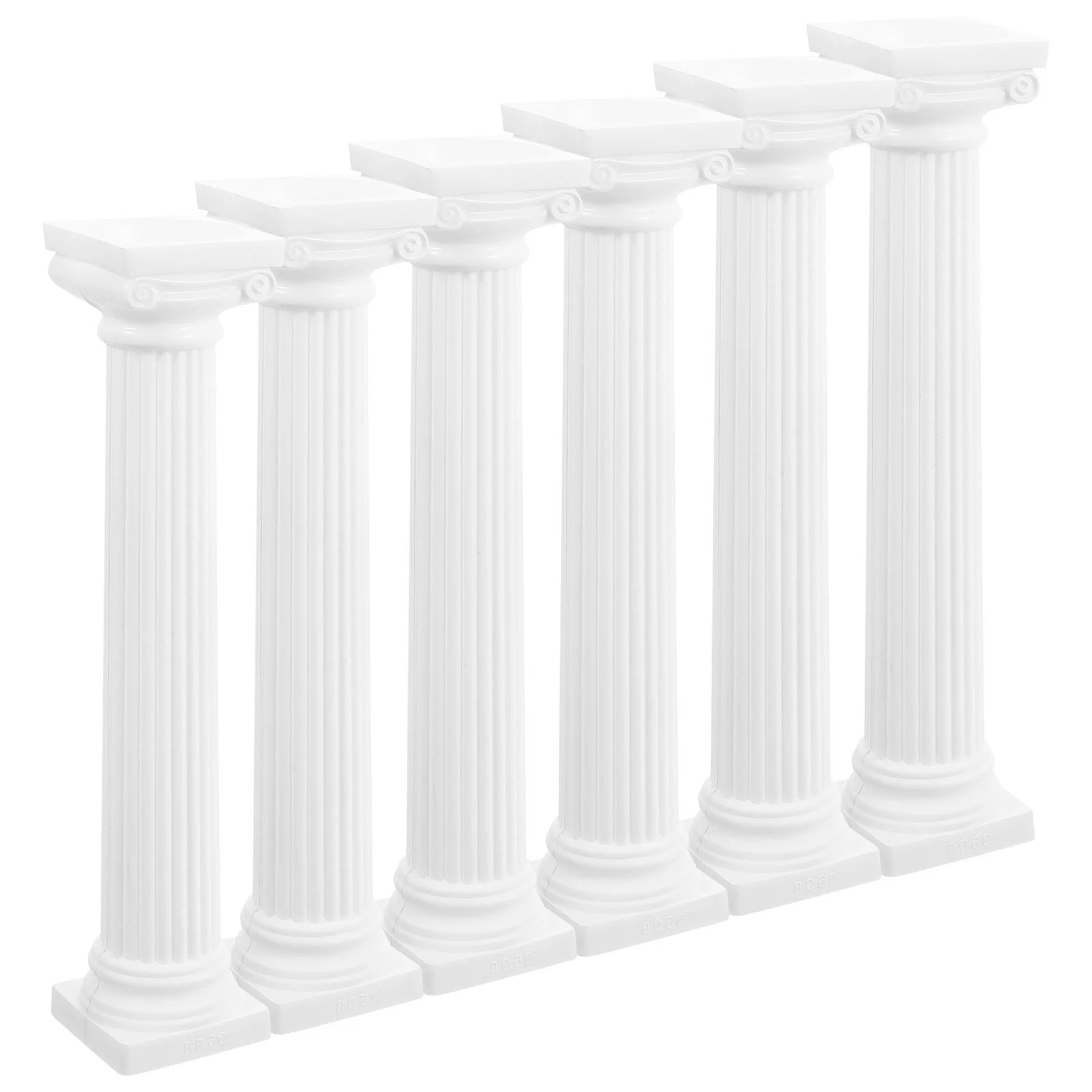 6 Pcs Roman Column Model Decorative Pillars Candlestick Props Party for House Entry Way Plastic