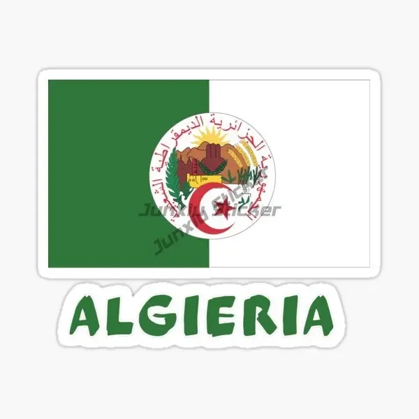 แอลจีเรียธงจักรยานDecalsไวนิลกระจกรถกันชนDecalsผนังด้านนอกสําหรับห้องเด็กรถบรรทุกสติกเกอร์หน้าต่างสําหรับรถจักรยานยนต์