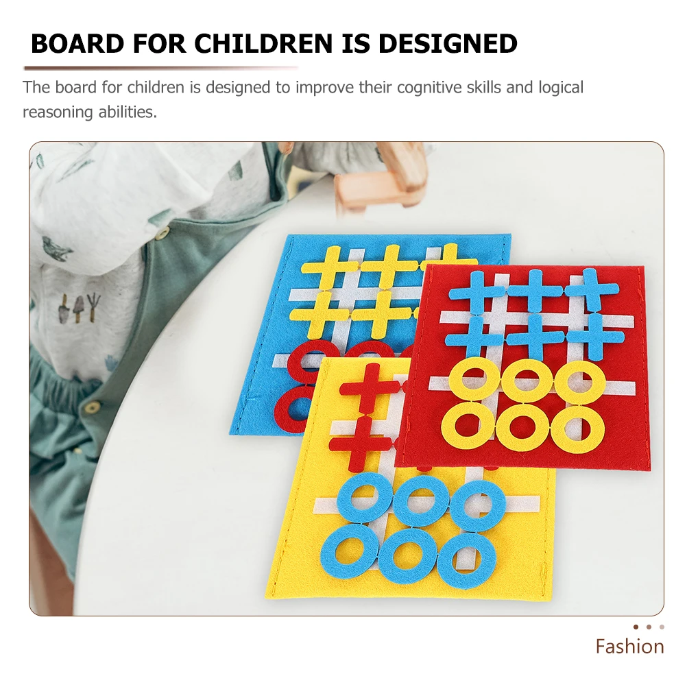 

9pcs Ticktacktoe Board Game For Kids Felt Educational Cognitive Logical Reasoning Problem Solving Parent-Child Interactive Party