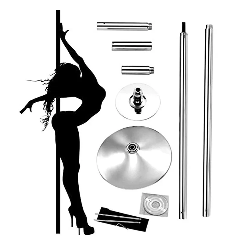 

Home Fitness Exercise Portable Stripper Pole Kit,Party Club Spinning Removable Training Steel Gold Dancing Pole Tube.