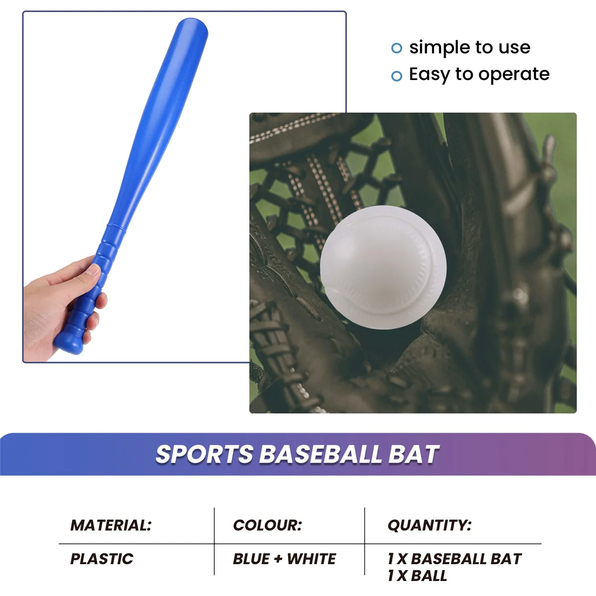 Souviner bate de béisbol, juguetes deportivos para niños, bate de béisbol azul