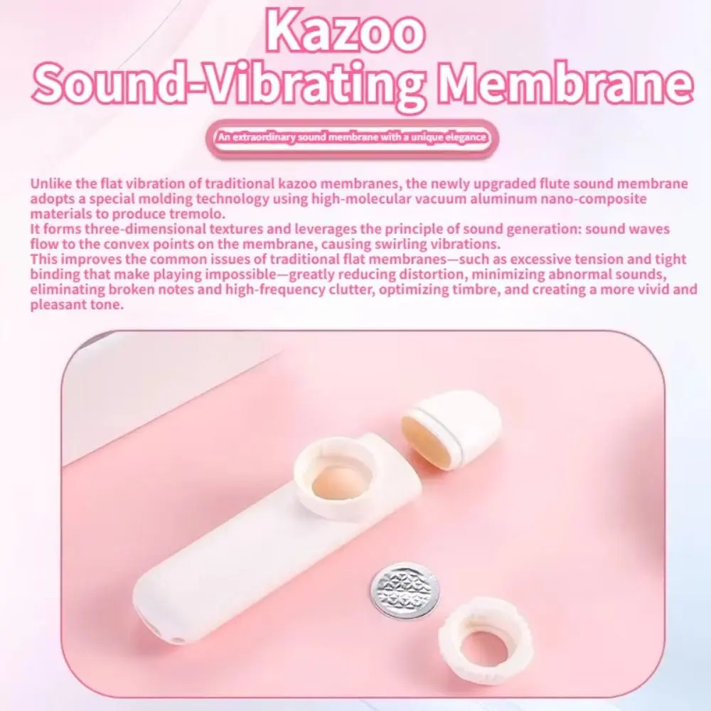 Creative Kazoo Instrument Professional Easy To Learn Accompaniment Kazoo Lightweight with Lanyard Wind Instrument Beginners