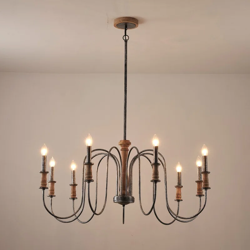 

American retro living room chandelier, villa stair light creative dining room light French designer art bedroom main light