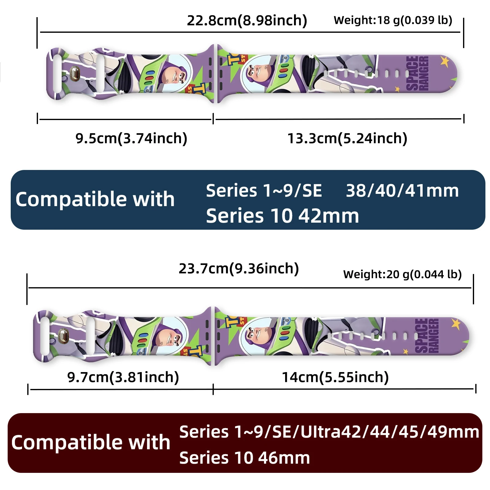 Bedrucktes Uhrenarmband der Disney-Serie, geeignet für Apple Watch 11/10/9/8-Band, Silikonarmband, austauschbar, iWatch 46 mm/44 mm/42 mm/41 mm