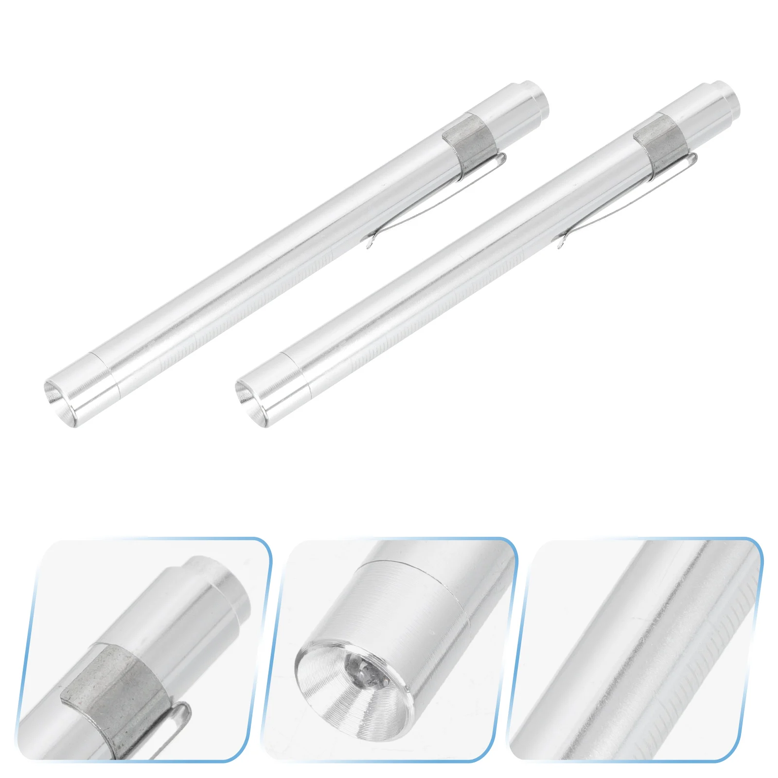 

2 Pcs Medical Wound Examination Physician Pencil Doctor Lights Flashlight Aluminum Alloy Led Mouth