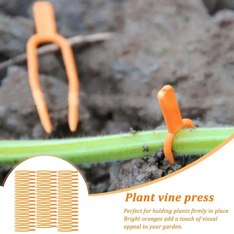 Plant Climbing Support Clips 50pcs Stolon Fixator 65mm Garden Plant Climbing Support Farming Securing Fixer Reusable Stem Holder
