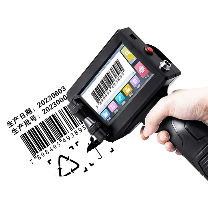 Portable Handheld Inkjet Printer   4.3'' Touch Screen 2000mAh Rechargeable Quick-Drying Inkjet Coding Machine Printing logo