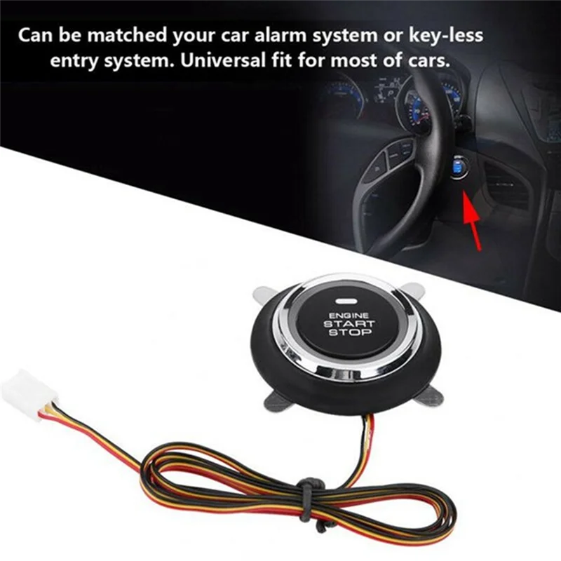 B68A Car SUV Switch Keyless Entry Engine For Start Alarm System Push Button Remote Control Stop Auto Anti-Theft System Easy To U
