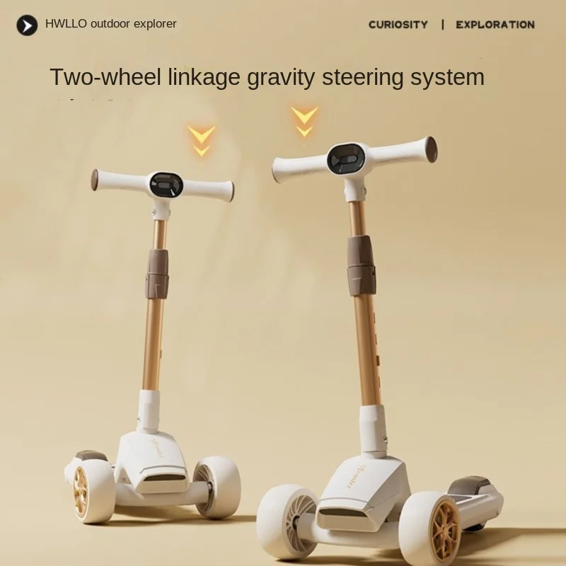 

TULX Scooter Anti Rollover Foldable Designed Height Adjustable For Children With Body Structure For Safer Go Out More Cool