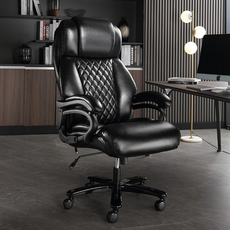 Big and Tall Office Chair, 500lbs High Back Large Executive Chair with Electric Airbag Heating High Back Computer Chair with Wid