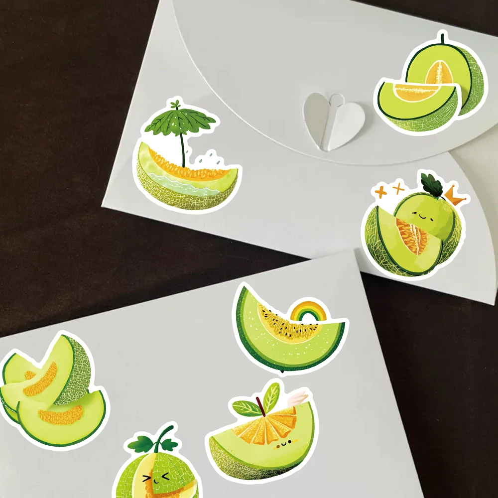 Collection d'autocollants de Melon animé, 54 pièces, décalcomanies de fruits amusantes pour coque de téléphone, carnet de notes, bricolage artisanat, assortiment d'autocollants alimentaires