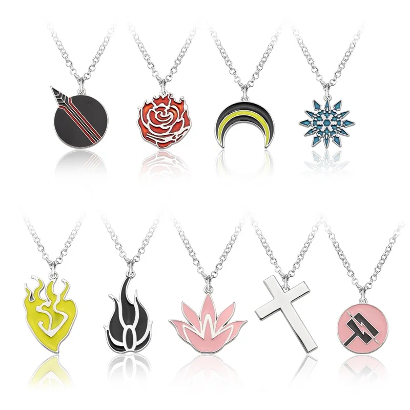 RWBY Qrow Branwen Necklace Cosplay Handmade Nameplate Pendant Fashion Electroplating Necklace Jewelry Birthday Present