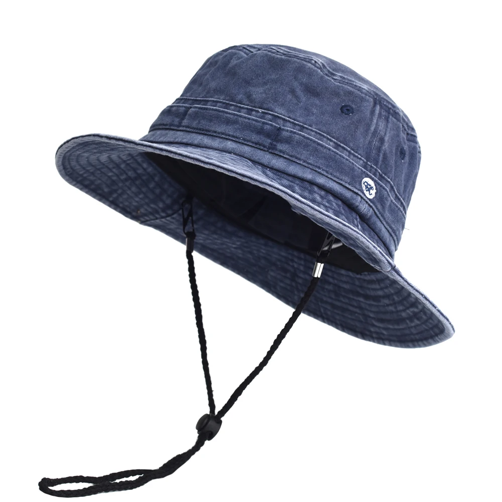 Spring Summer Washed Cotton Bucket Hats for Men Women Panama Hat Fishing Hunting Cap Sun Protection Caps Outdoor Sun Hat