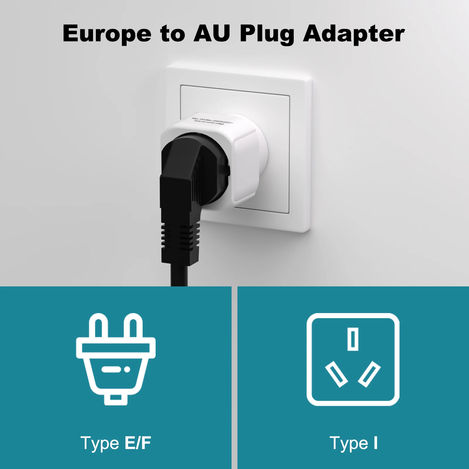 2/4pcs 3Pin AU NZ Power Plug Adapter EU to AU/NZ Plug Converter, New Zealand Australia Travel Plug Wall Plug Socket White