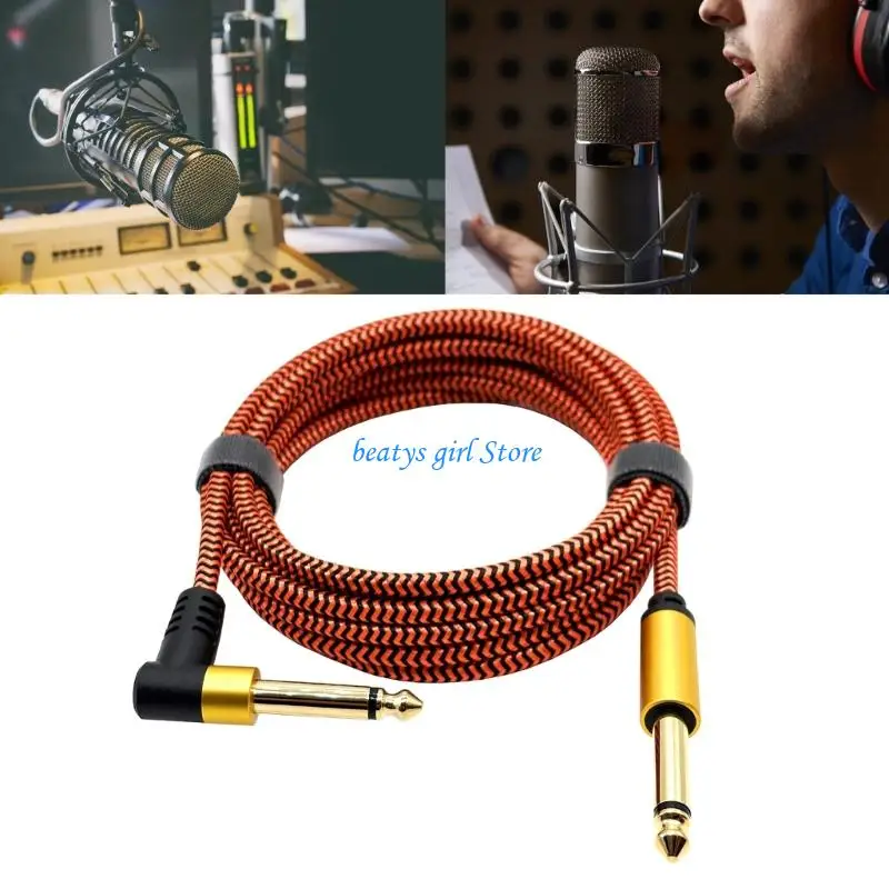 C7AB Professional Guitar Cord Audios Cable Double Shielded Noise Reductions to Straight 1/4Inch Connectors