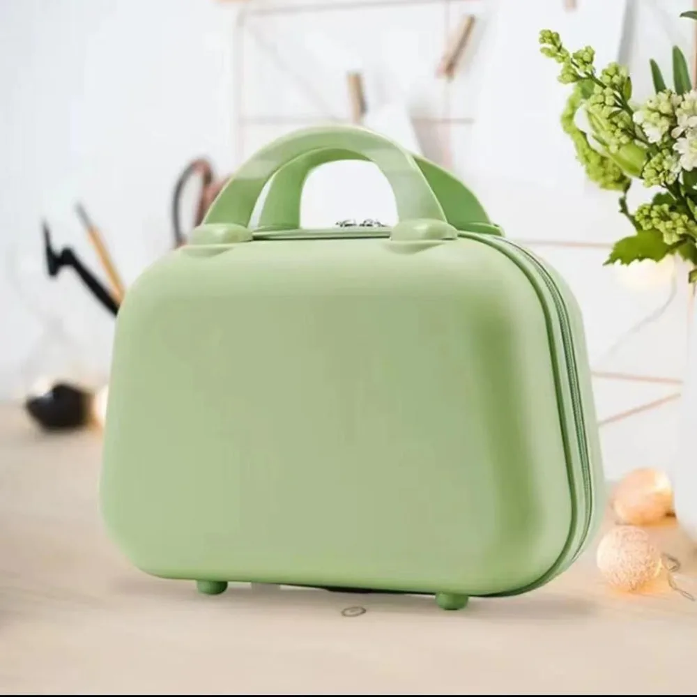 14 Inch Handheld Zipper Luggage ABS Waterproof Travel Suitcases Portable Mini Luggage Storage Boxes Makeup Suitcase Kids Luggage