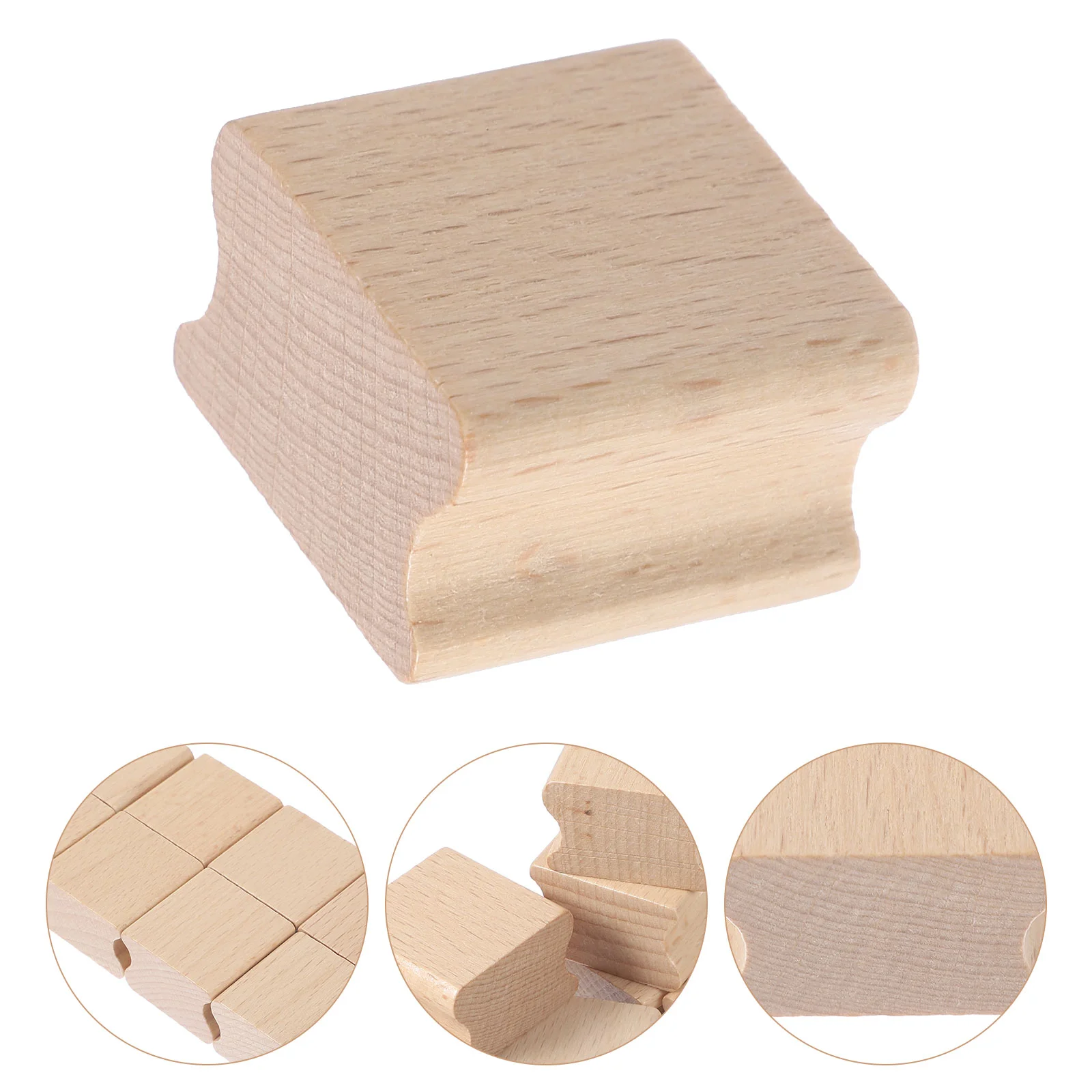 10 Pcs Stamps Scrapbook Beech Wood Seal Signs Blank Square Stamper Child DIY Carving Block