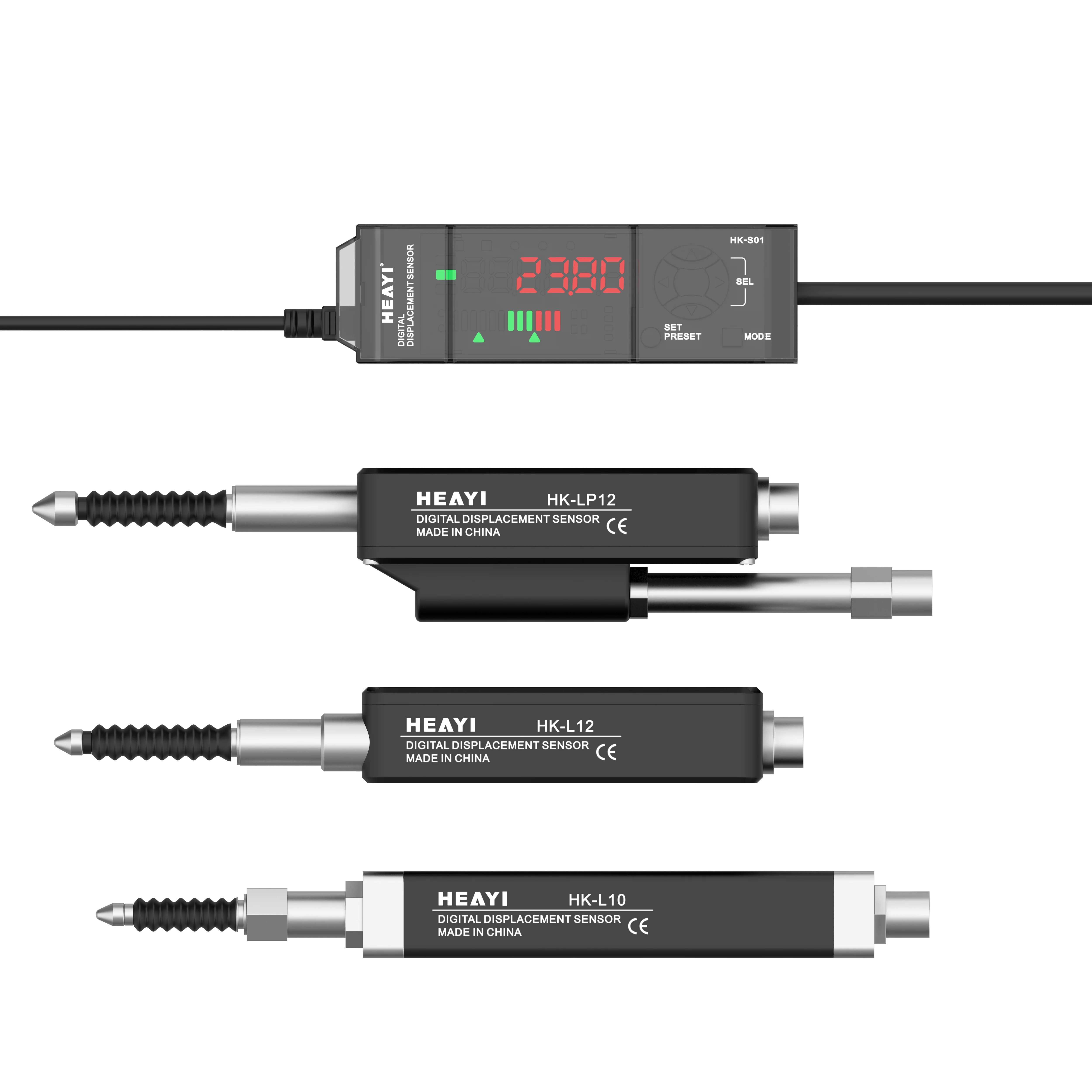 Heyi Transformador de alta precisión Sonda de desplazamiento de contacto Sensor óptico digital de precisión para sistema de control de automatización