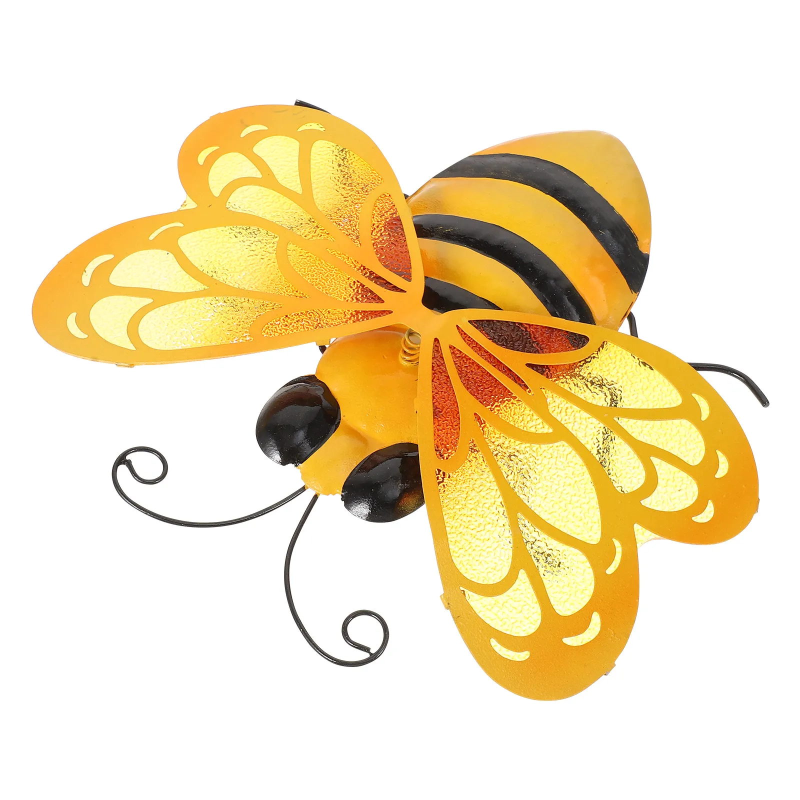 

1Pcs Exquisite Bee Ornament Iron Craft Garden Decor for Balcony Yard Outdoor Scene Layout Wind Moving Design