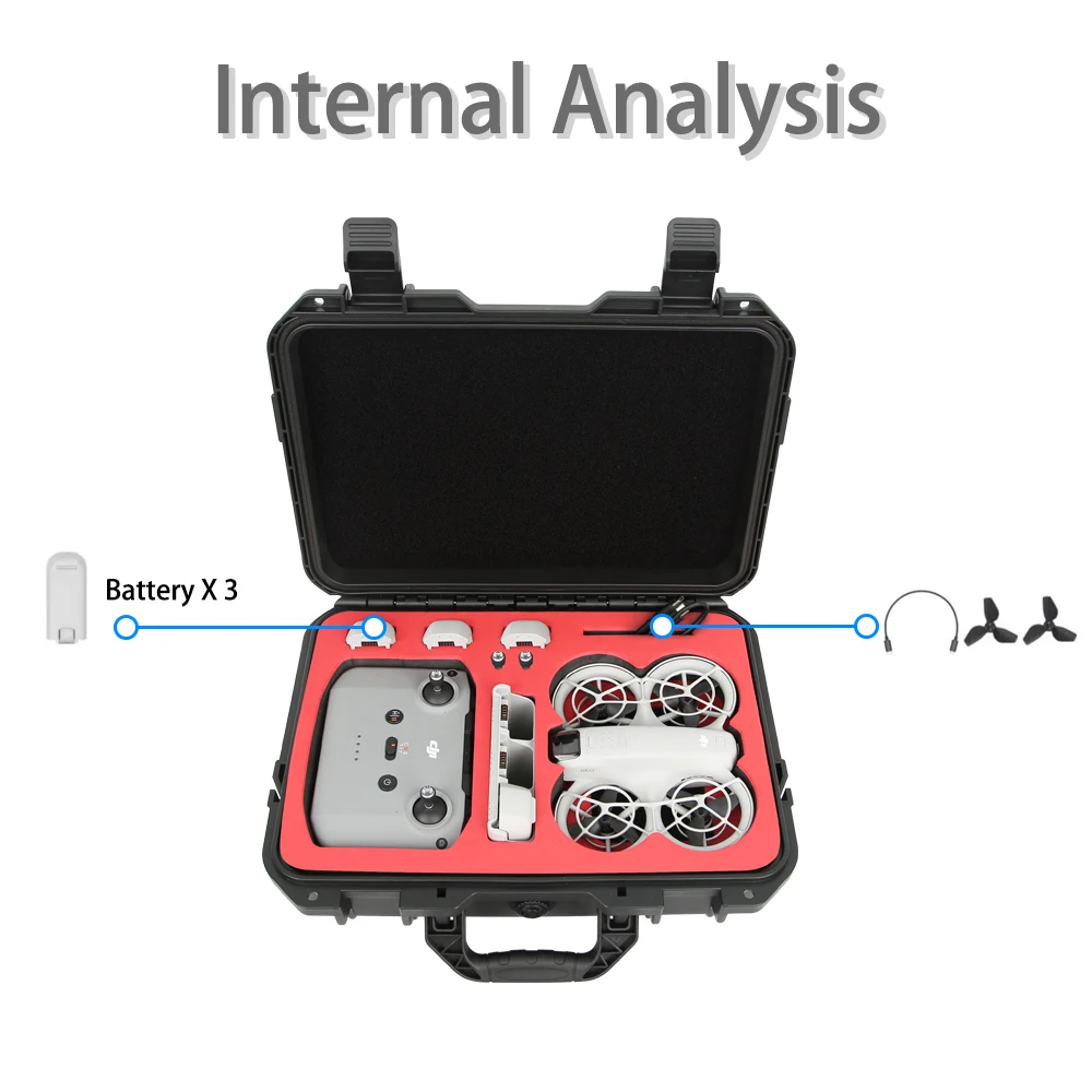 Neo Case,Waterproof Carrying Hard Case for DJI Neo Fly More Combo with RC-N3 Remote Controller,Neo Intelligent Flight Battery