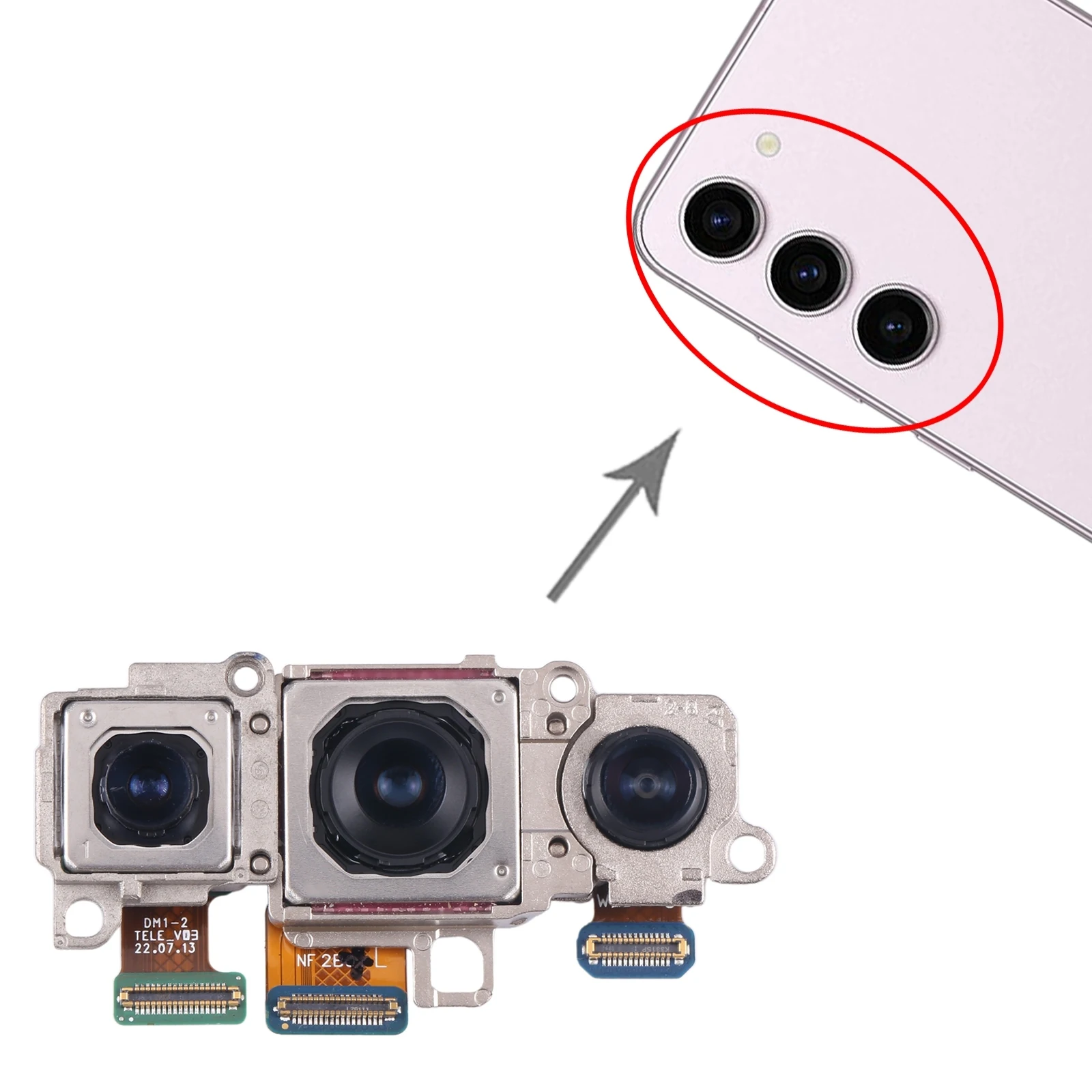 Camera Set for Samsung Galaxy S23 / S23+ SM-S911B/S916B (Telephoto + Wide + Main Camera) Phone Repair Replace Camera Module